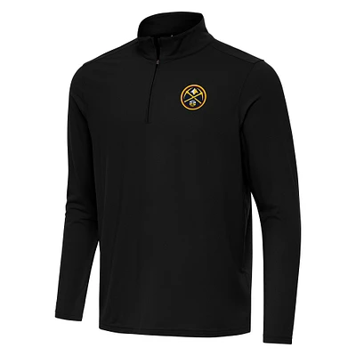 Men's Antigua Black Denver Nuggets Intent Quarter-Zip Top