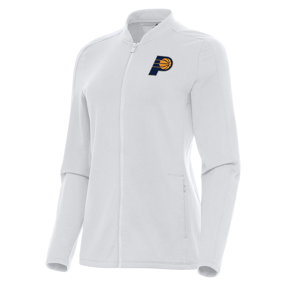 Women's Antigua White Indiana Pacers Continual Full-Zip Jacket