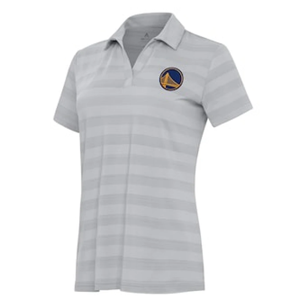 Women's Antigua Gray Golden State Warriors Tunnel Polo