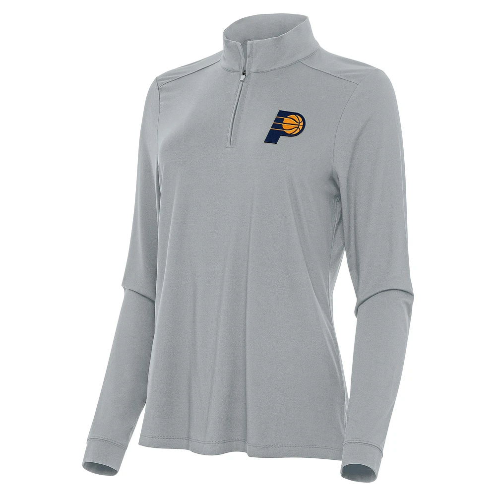 Women's Antigua Gray Indiana Pacers Intent Quarter-Zip Top