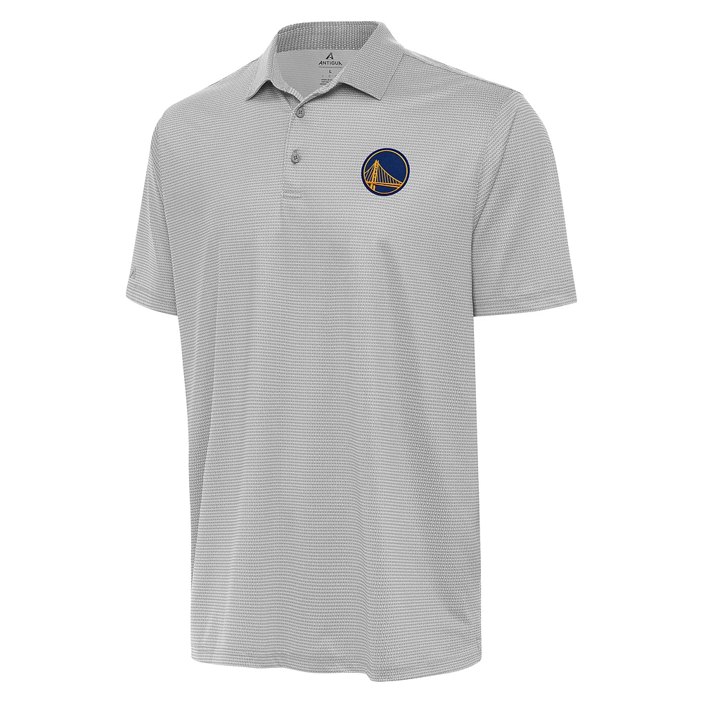 Men's Antigua Gray/White Golden State Warriors Rings Polo