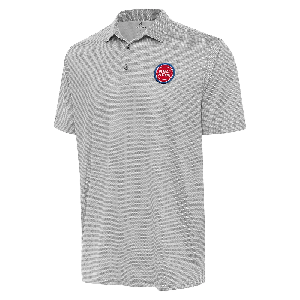 Men's Antigua Gray/White Detroit Pistons Rings Polo