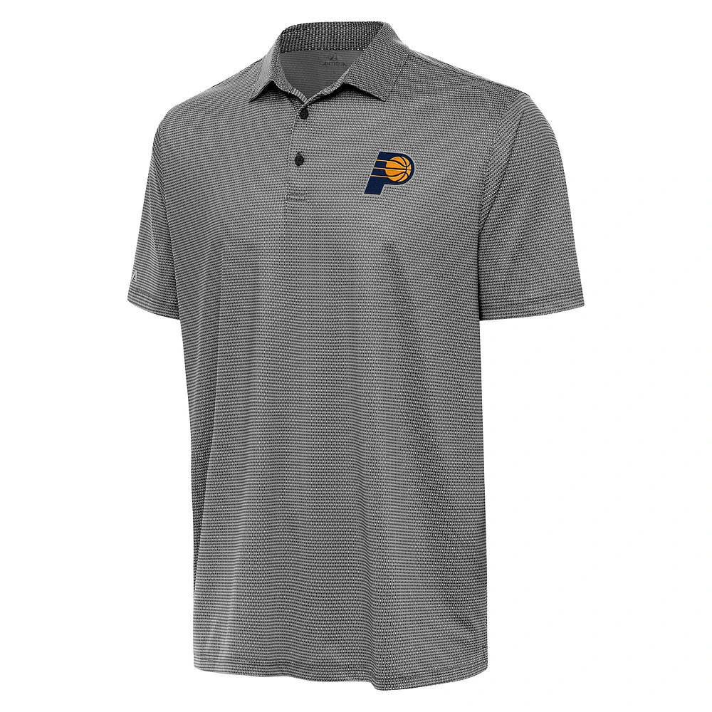 Men's Antigua Black/White Indiana Pacers Rings Polo