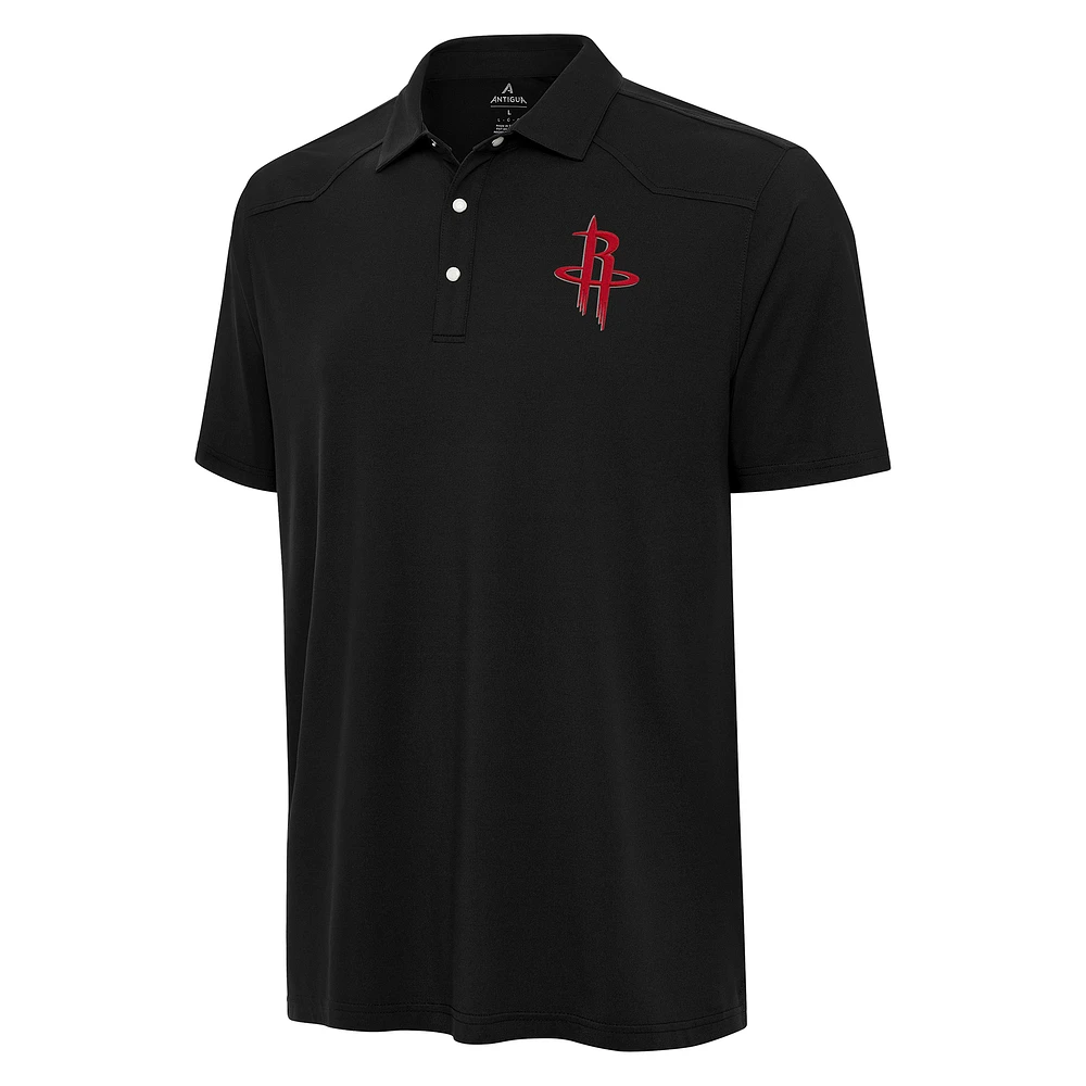 Men's Antigua Black Houston Rockets Western Polo