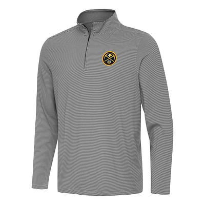 Men's Antigua Black Denver Nuggets Twine Quarter-Zip Top