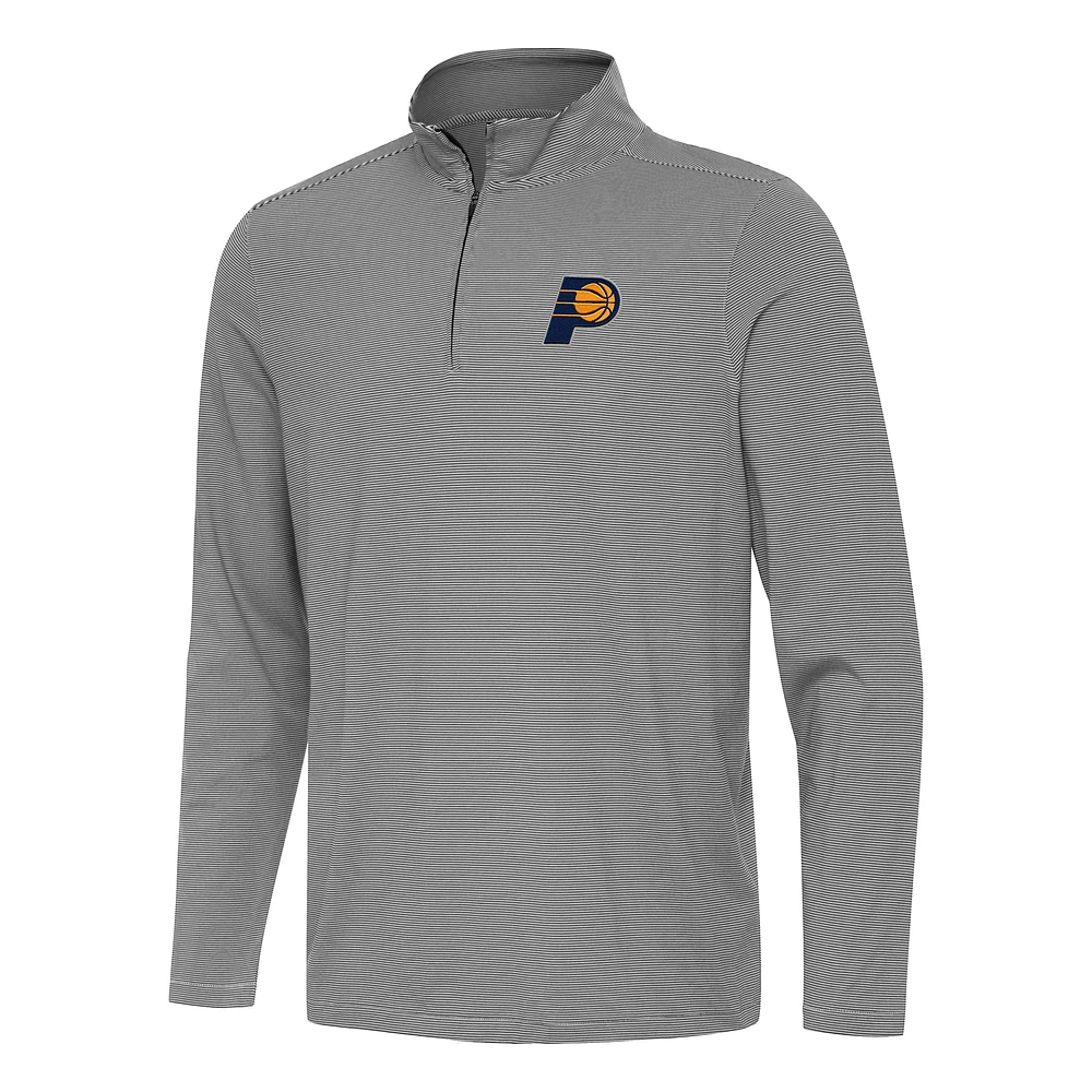 Men's Antigua Black Indiana Pacers Twine Quarter-Zip Top