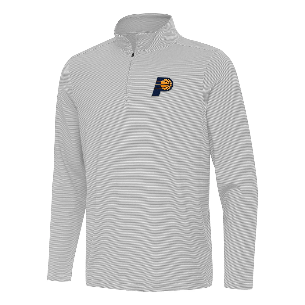 Men's Antigua Gray Indiana Pacers Twine Quarter-Zip Top