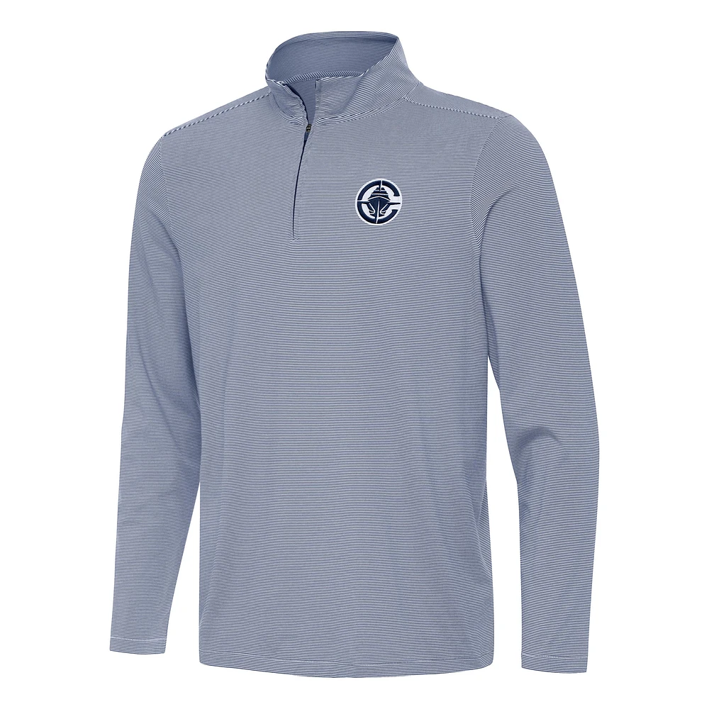 Men's Antigua Navy LA Clippers Twine Quarter-Zip Top
