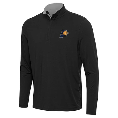 Men's Antigua Black/ Indiana Pacers Content Quarter-Zip Top