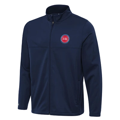 Men's Antigua Navy Detroit Pistons Links 2 Full-Zip Golf Jacket