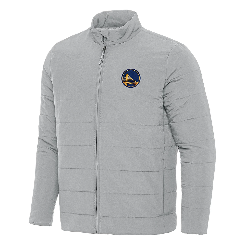 Men's Antigua Gray Golden State Warriors Swelter Full-Zip Puffer Jacket
