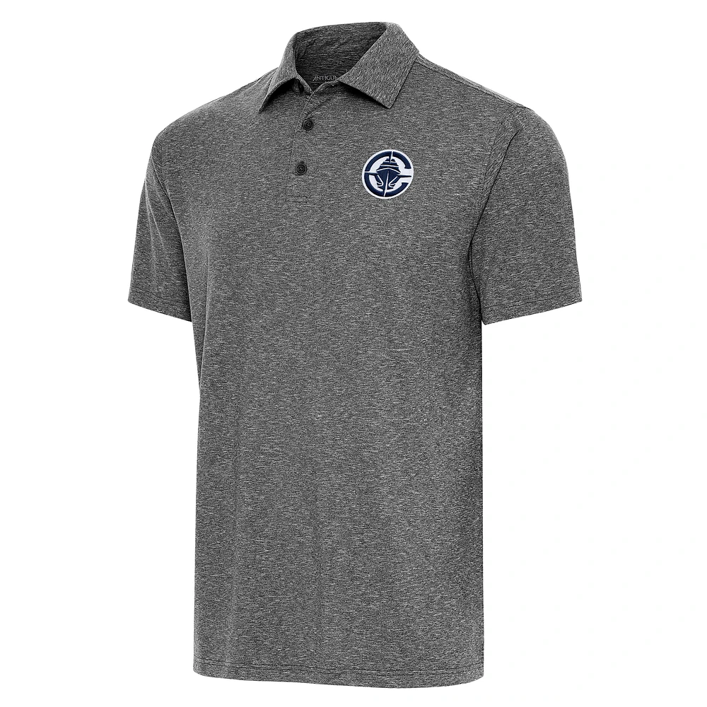 Men's Antigua Heather Black LA Clippers Big & Tall Par 3 Polo