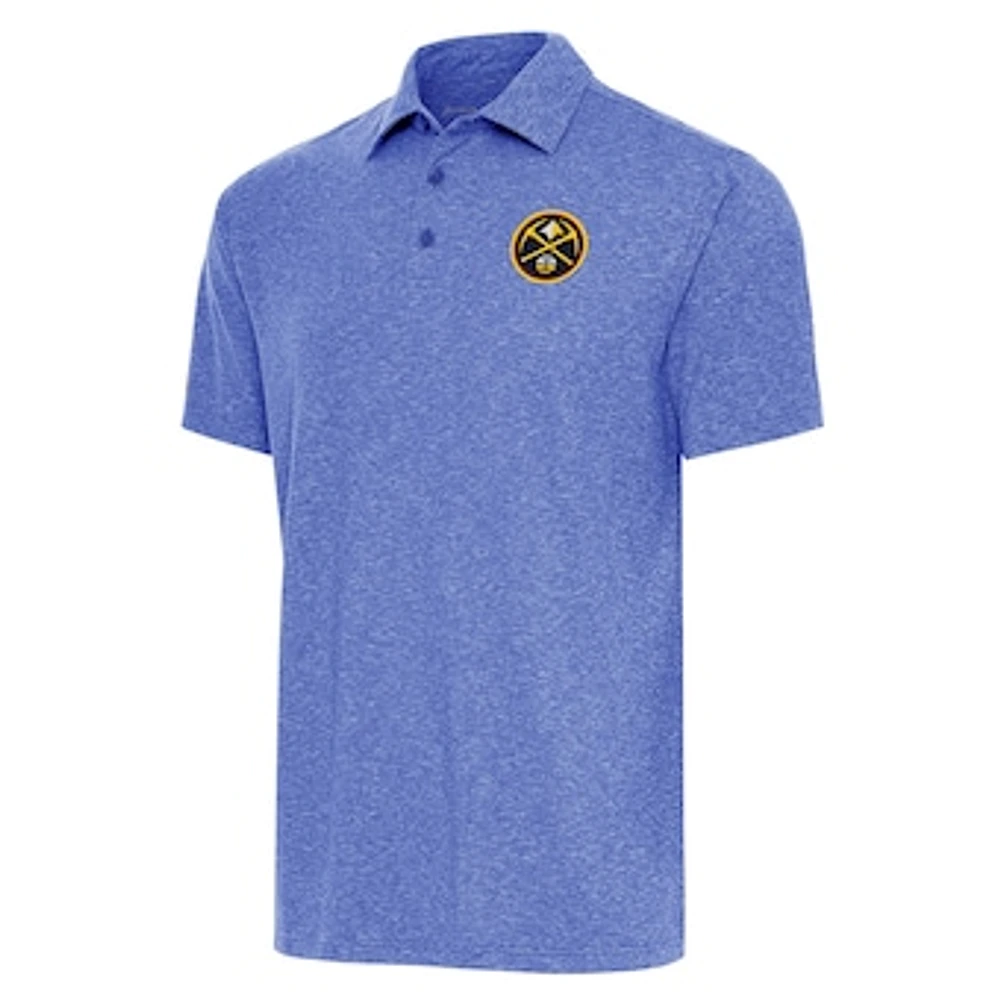 Men's Antigua Heather Royal Denver Nuggets Big & Tall Par 3 Polo