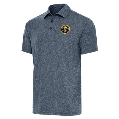 Men's Antigua Heather Navy Denver Nuggets Big & Tall Par 3 Polo