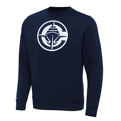 Men's Antigua Navy LA Clippers Big & Tall Victory Crew Neck Pullover Sweatshirt