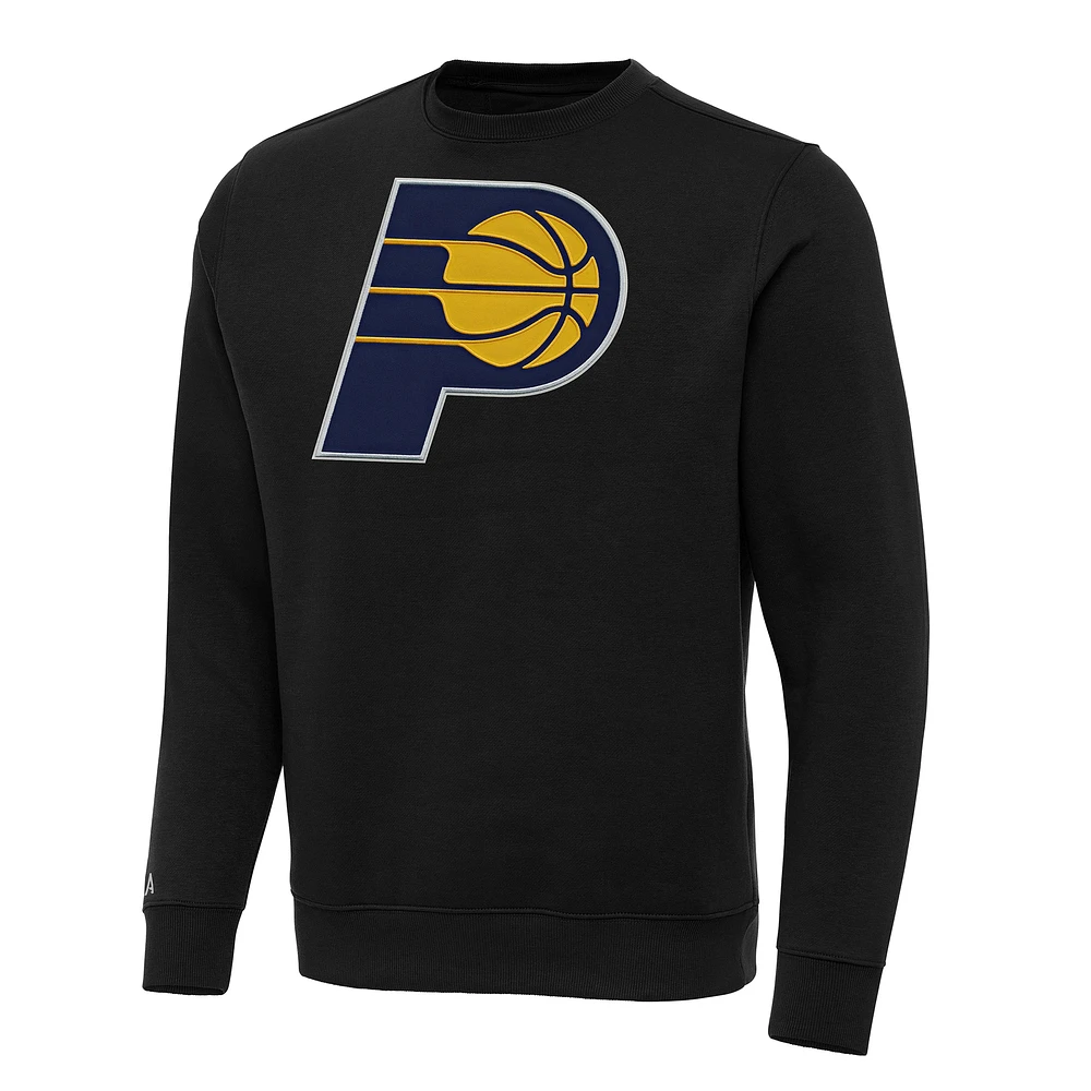 Men's Antigua Black Indiana Pacers Big & Tall Victory Crew Neck Pullover Sweatshirt