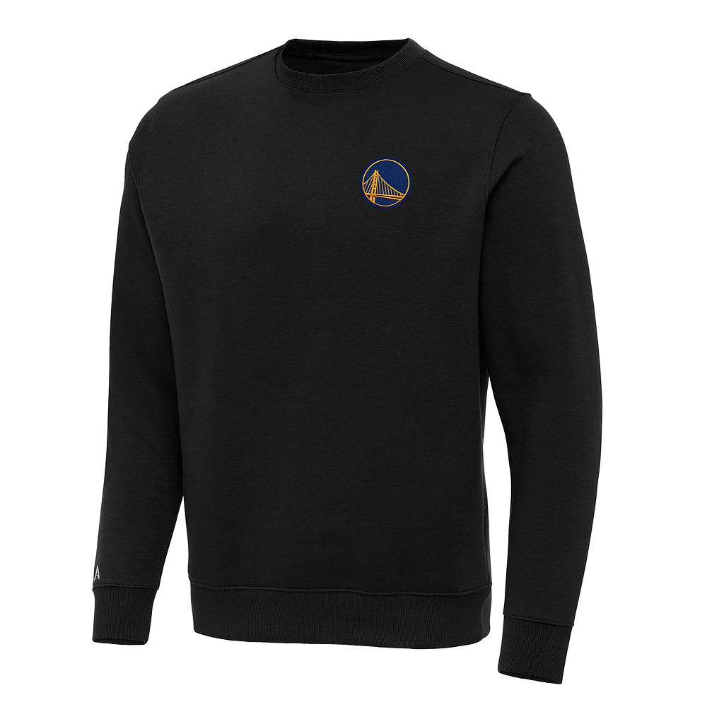 Men's Antigua Black Golden State Warriors Big & Tall Victory Crew Neck Pullover Sweatshirt