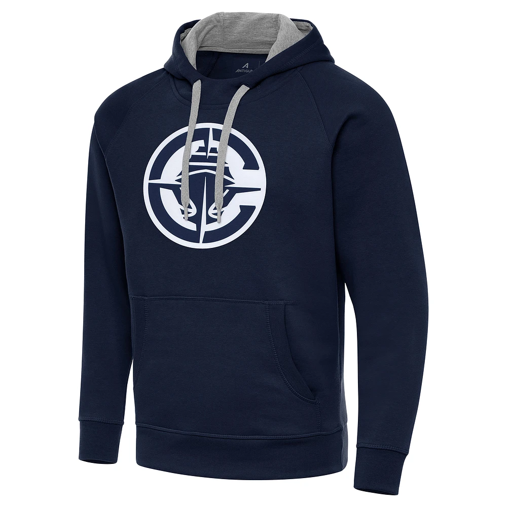 Men's Antigua Navy LA Clippers Big & Tall Victory Raglan Pullover Hoodie