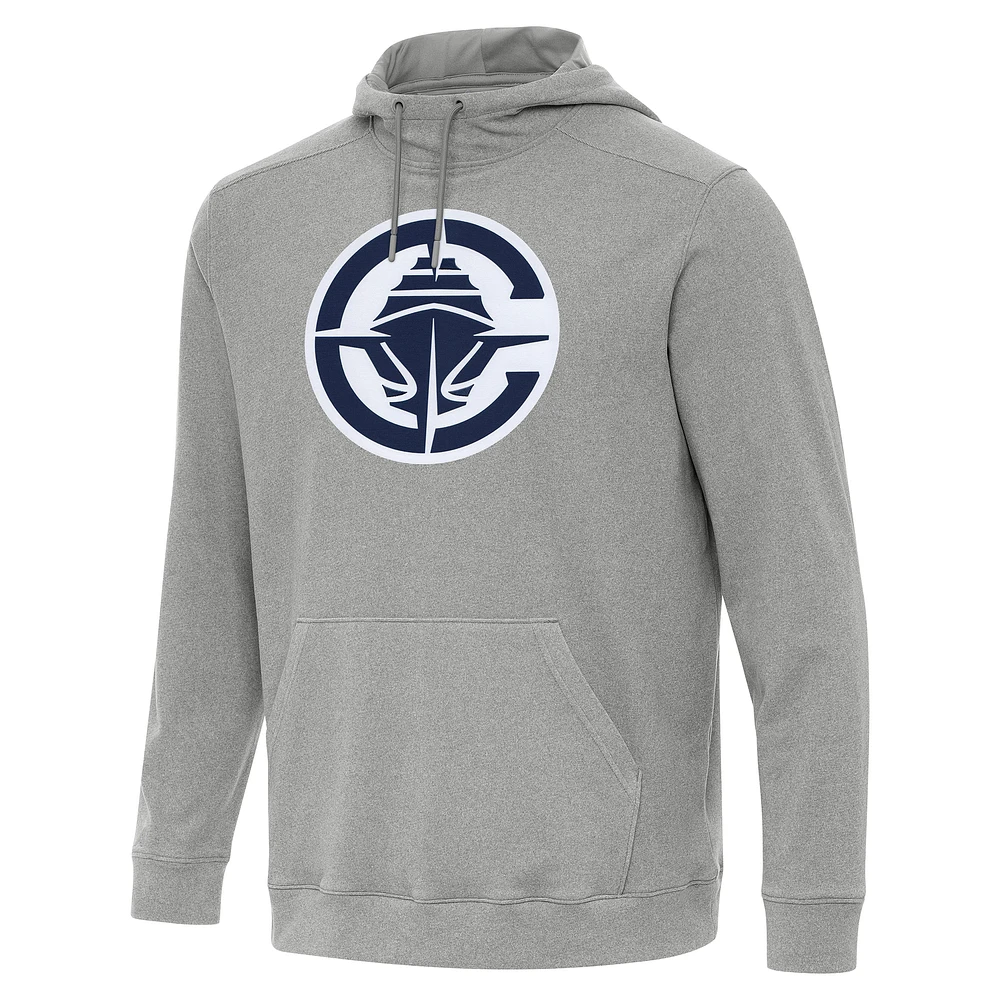 Men's Antigua Heather LA Clippers Cloud Pullover Hoodie