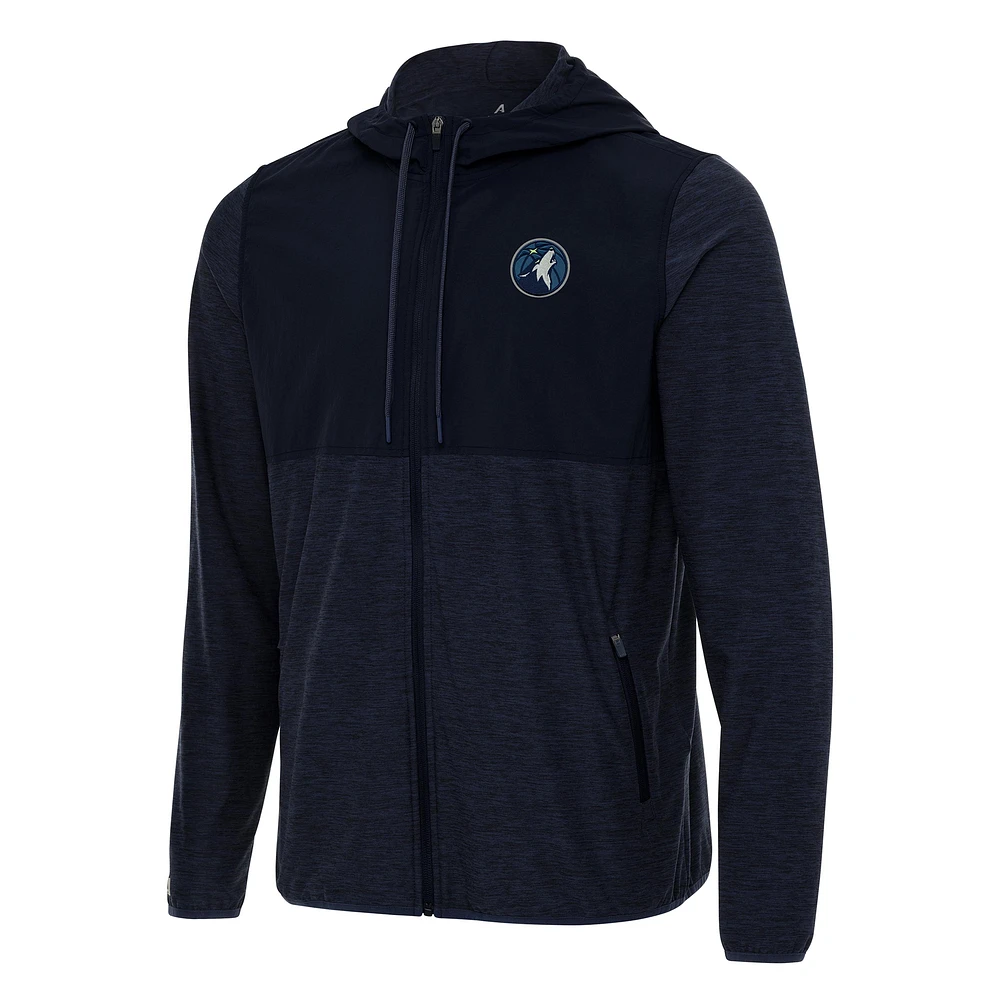 Men's Antigua Navy Minnesota Timberwolves Sway Full-Zip Hoodie Jacket