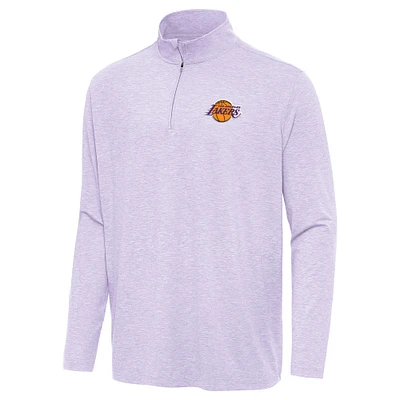 Men's Antigua Lavender Los Angeles Lakers Hunk Quarter-Zip Top