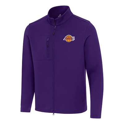 Men's Antigua Los Angeles Lakers Objection Double-Peached Full-Zip Jacket