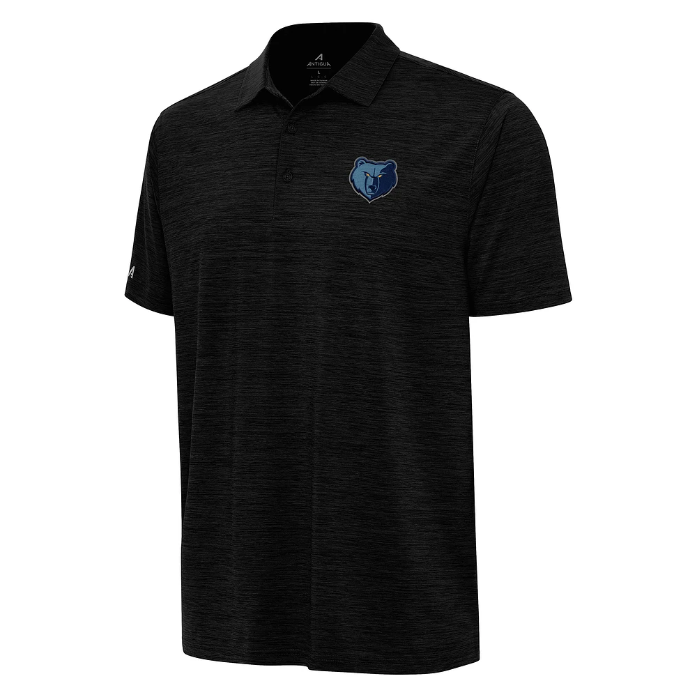 Men's Antigua Heather Black Memphis Grizzlies Layout Polo