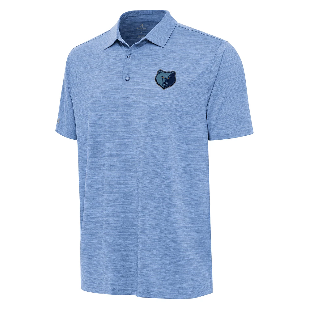 Men's Antigua Heather Powder Blue Memphis Grizzlies Layout Polo