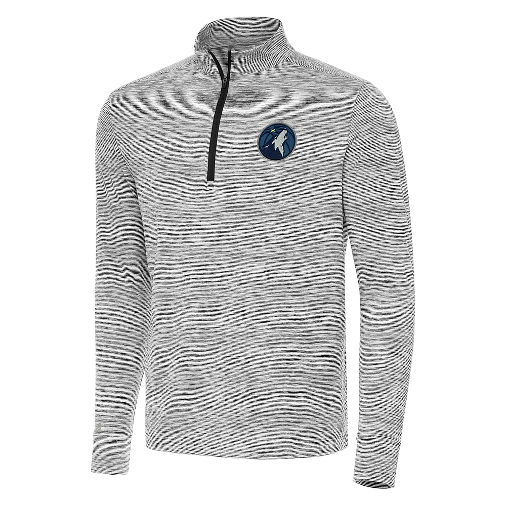 Men's Antigua Black Minnesota Timberwolves Cause Quarter-Zip Top