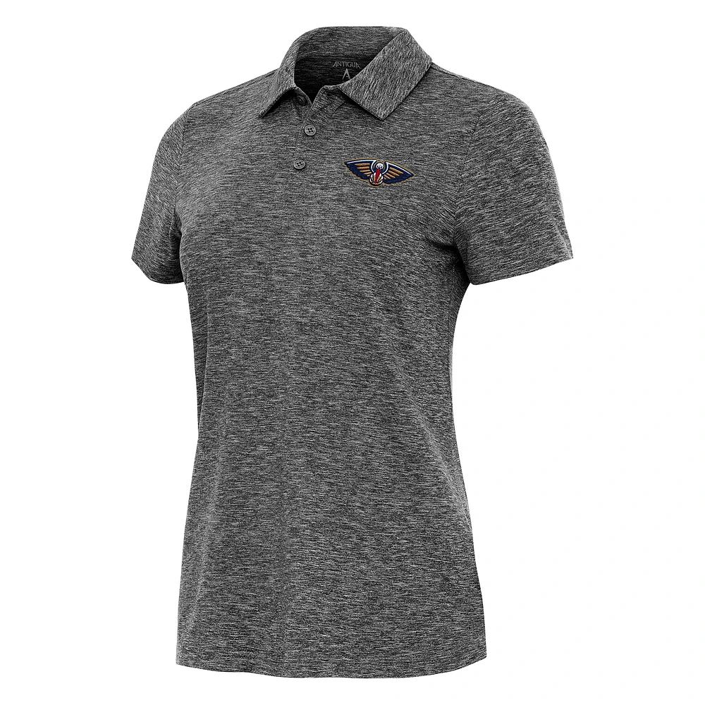 Women's Antigua Heather Black New Orleans Pelicans Matter Polo