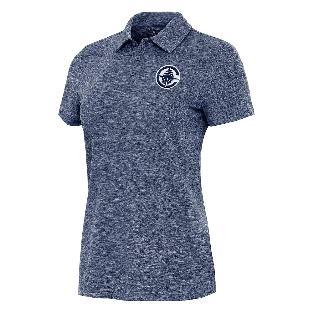Women's Antigua Heather Navy LA Clippers Matter Polo