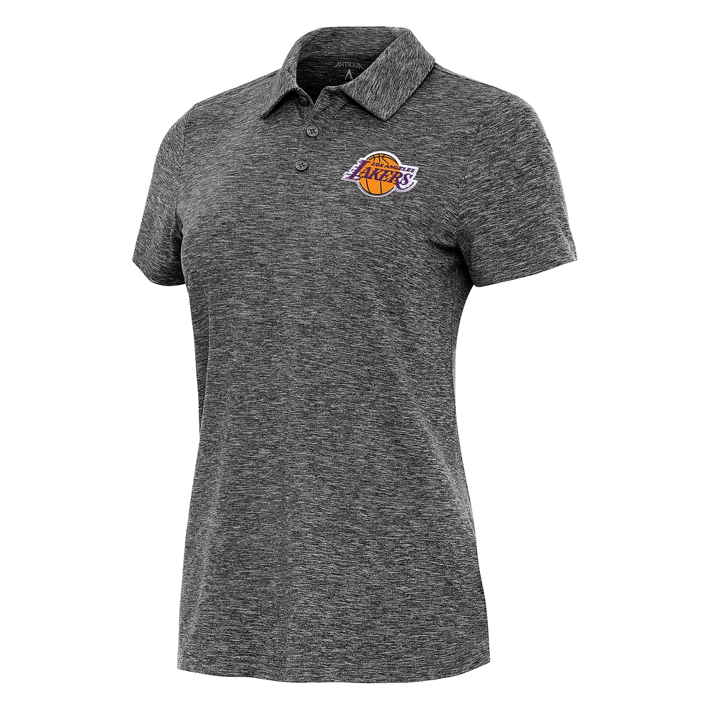 Women's Antigua Heather Black Los Angeles Lakers Matter Polo