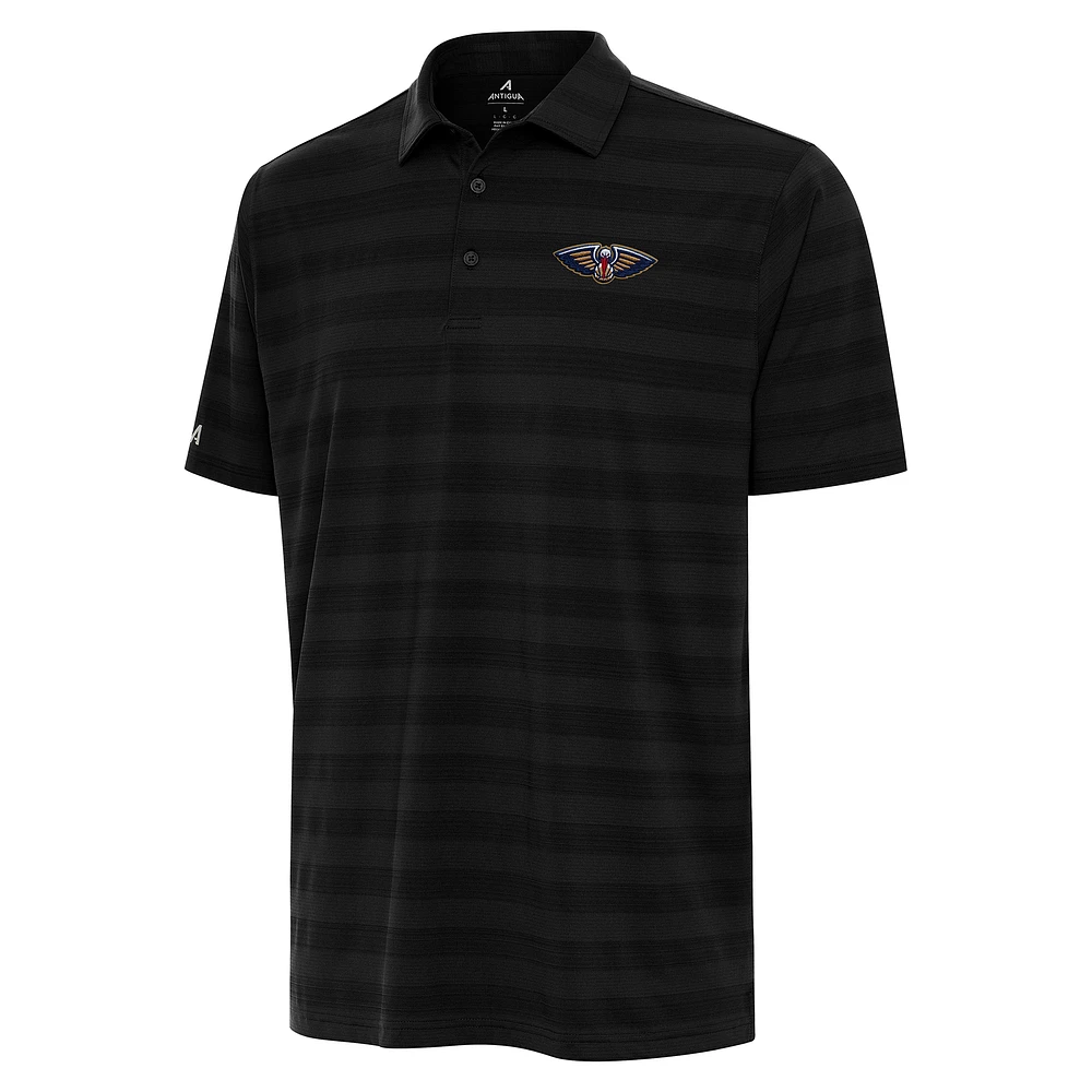 Men's Antigua Black New Orleans Pelicans Tunnel Polo