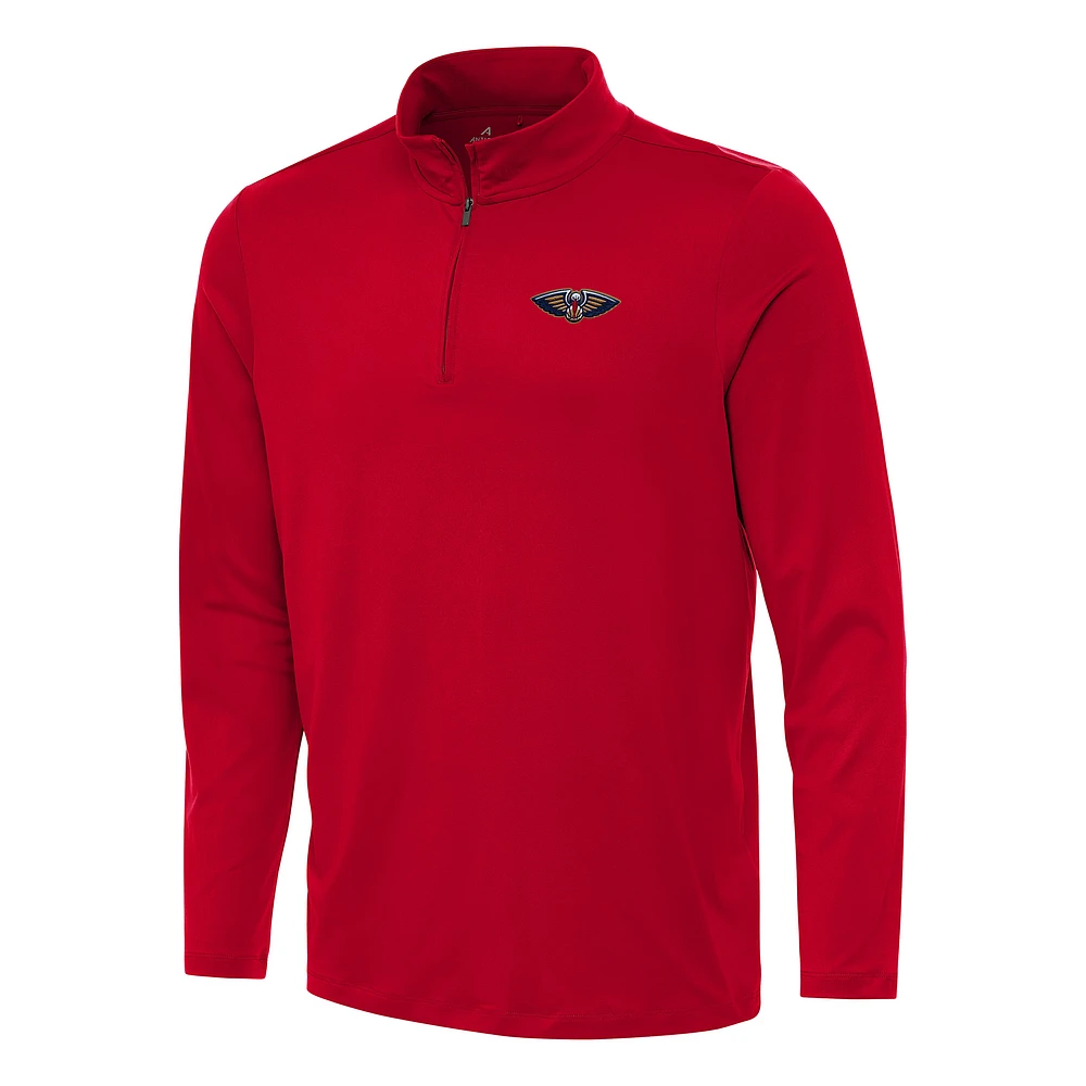 Men's Antigua Red New Orleans Pelicans Reprocess Quarter-Zip Top