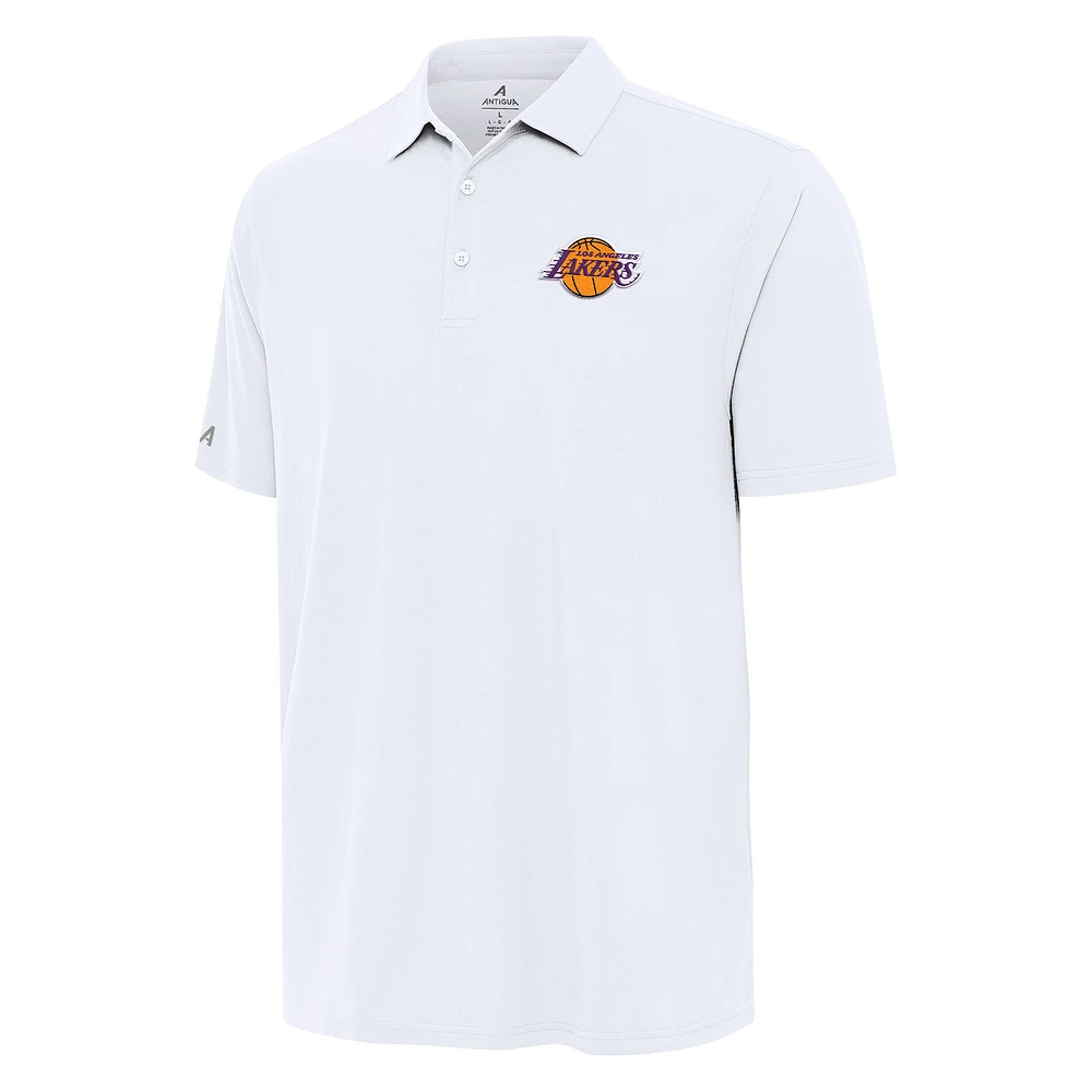 Men's Antigua White Los Angeles Lakers Era Polo