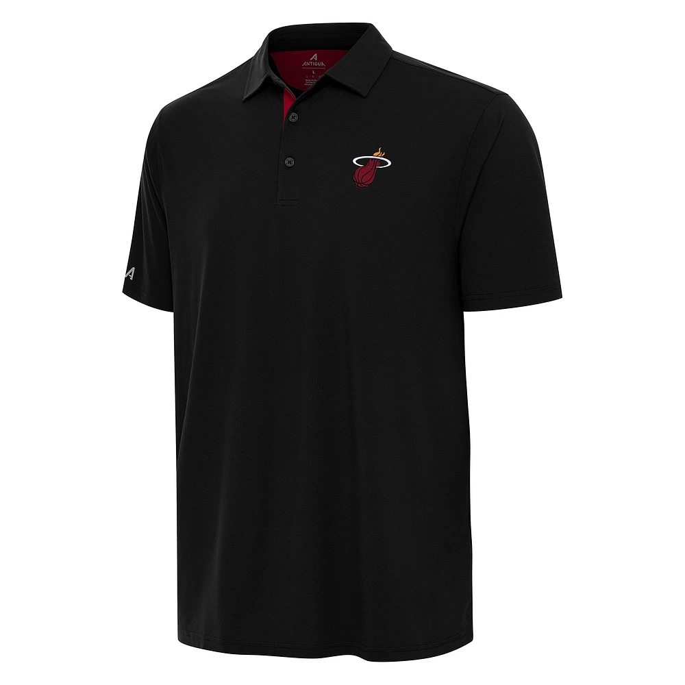 Men's Antigua Black/Red Miami Heat Era Polo