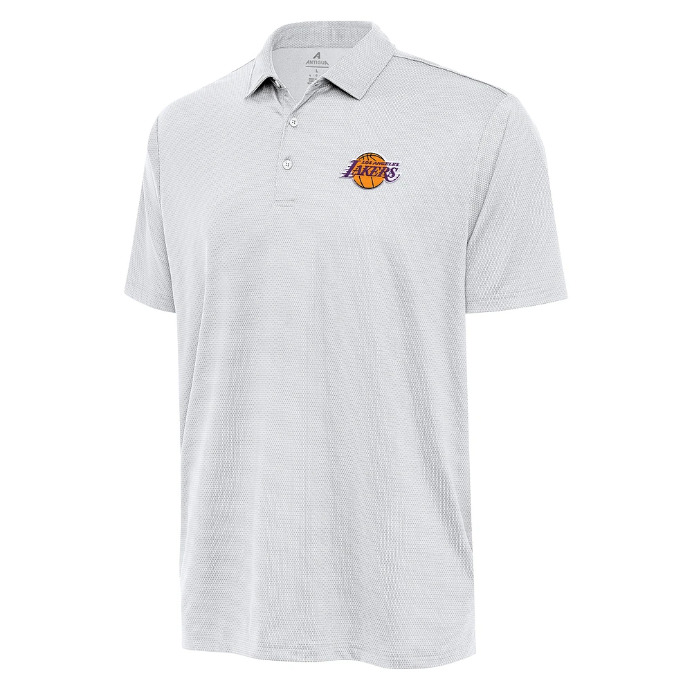 Men's Antigua White Los Angeles Lakers Ellipse Polo