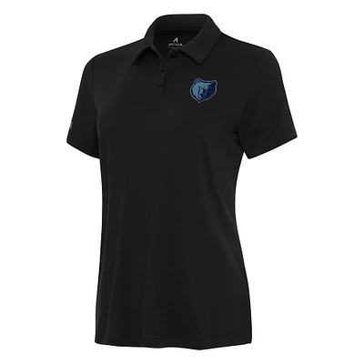 Women's Antigua Black Memphis Grizzlies Reprocess Polo