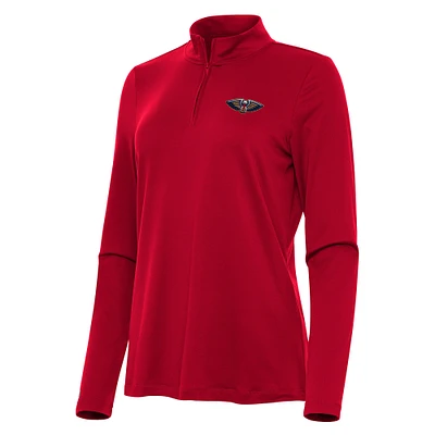Women's Antigua Red New Orleans Pelicans Reprocess Quarter-Zip Top