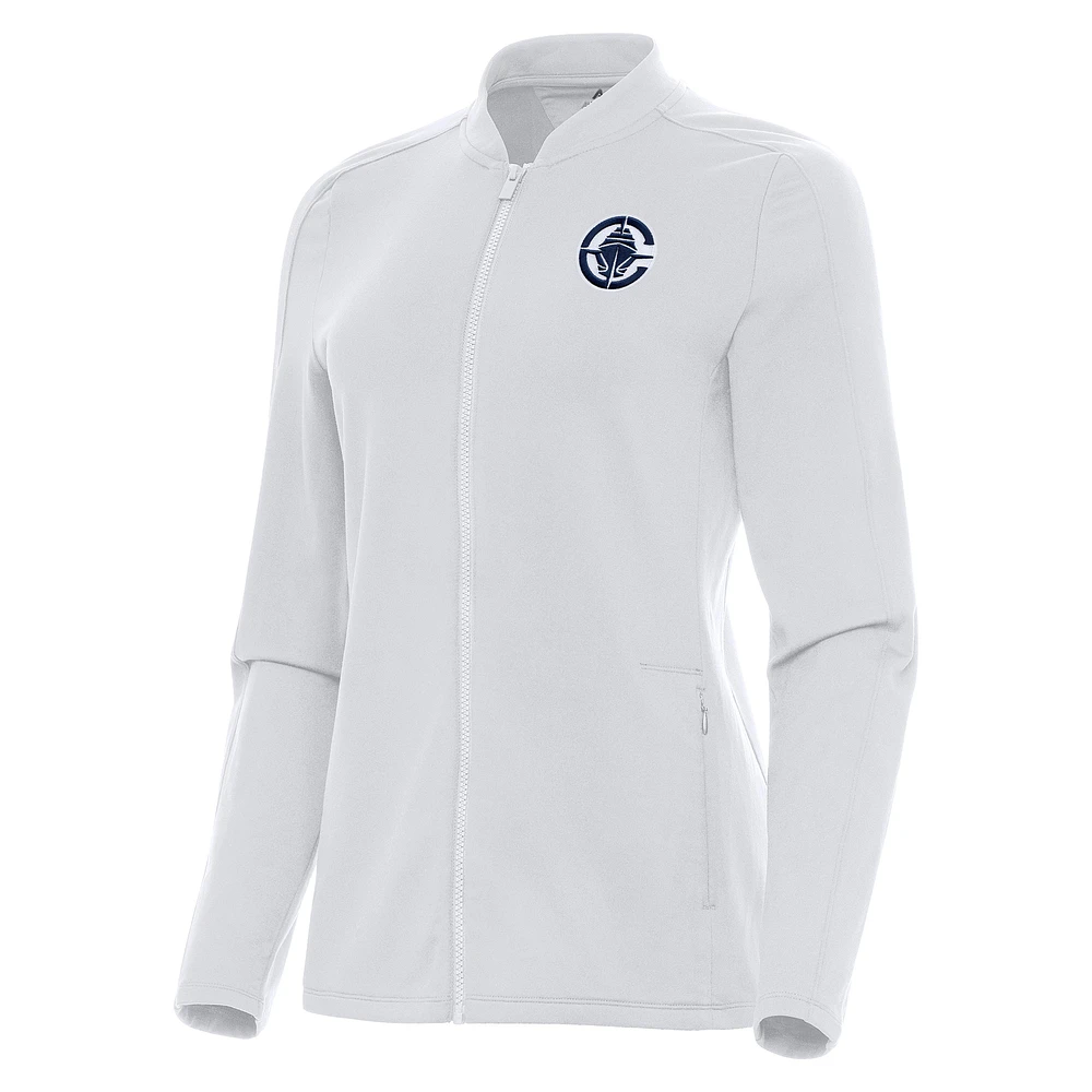 Women's Antigua White LA Clippers Continual Full-Zip Jacket