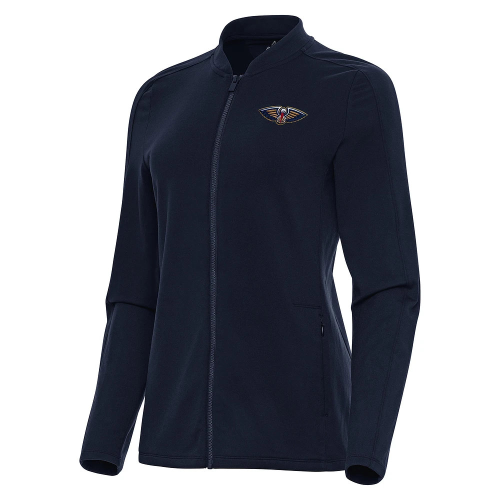 Women's Antigua Navy New Orleans Pelicans Continual Full-Zip Jacket