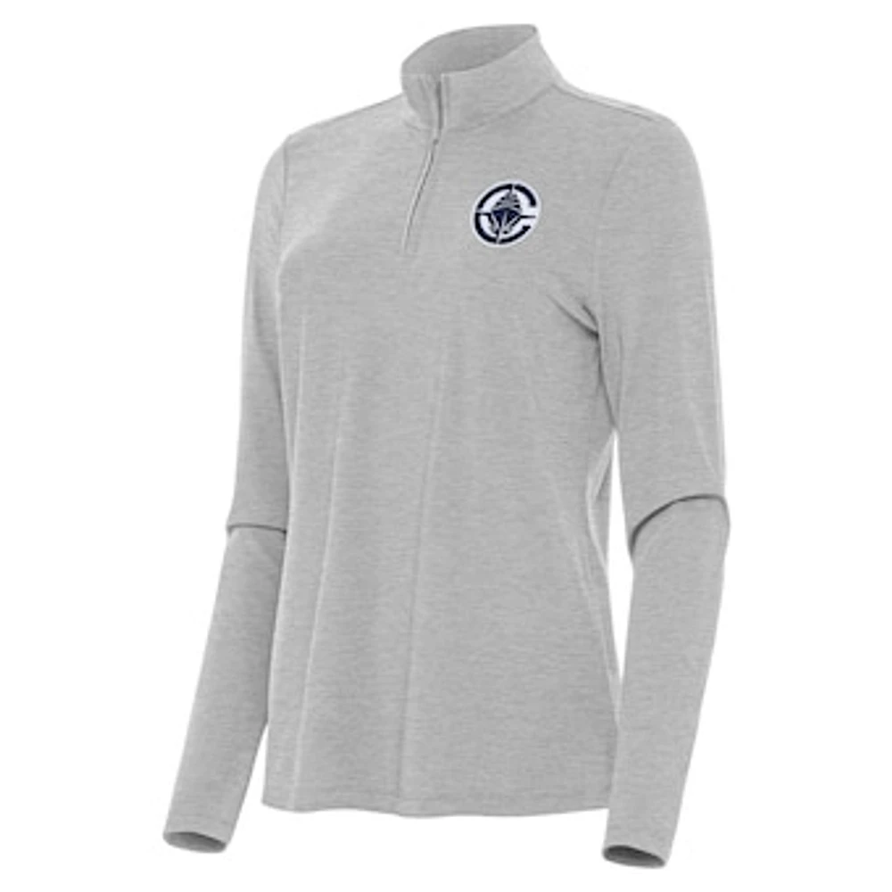 Women's Antigua Heather LA Clippers Bright Quarter-Zip Top