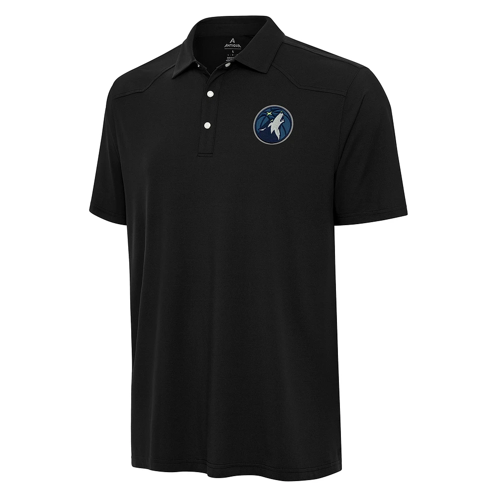 Men's Antigua Black Minnesota Timberwolves Western Polo