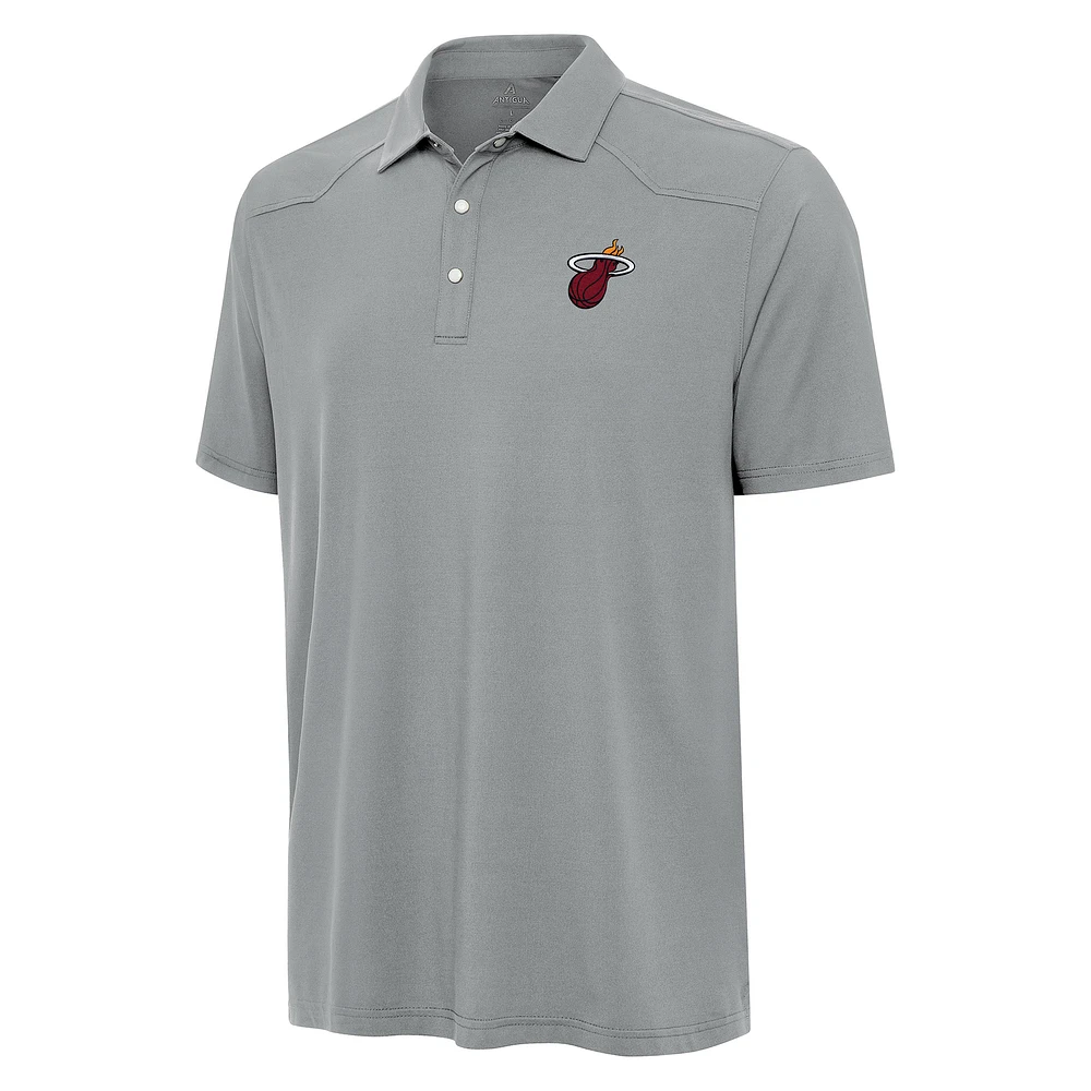 Men's Antigua Gray Miami Heat Western Polo