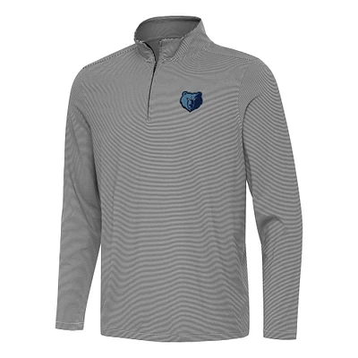 Men's Antigua Black Memphis Grizzlies Twine Quarter-Zip Top