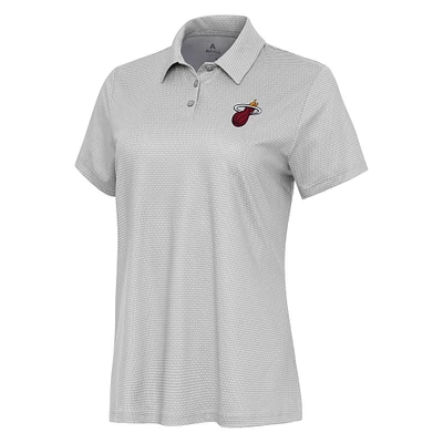 Women's Antigua White Miami Heat Rings Polo