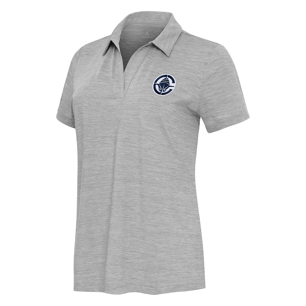 Women's Antigua Heather LA Clippers Layout V-Neck Polo