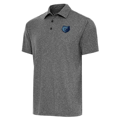 Men's Antigua Heather Black Memphis Grizzlies Big & Tall Par 3 Polo