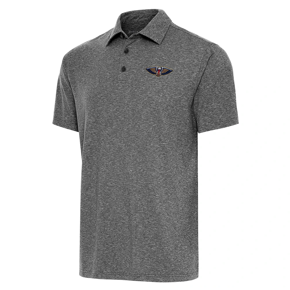 Men's Antigua Heather Black New Orleans Pelicans Big & Tall Par 3 Polo