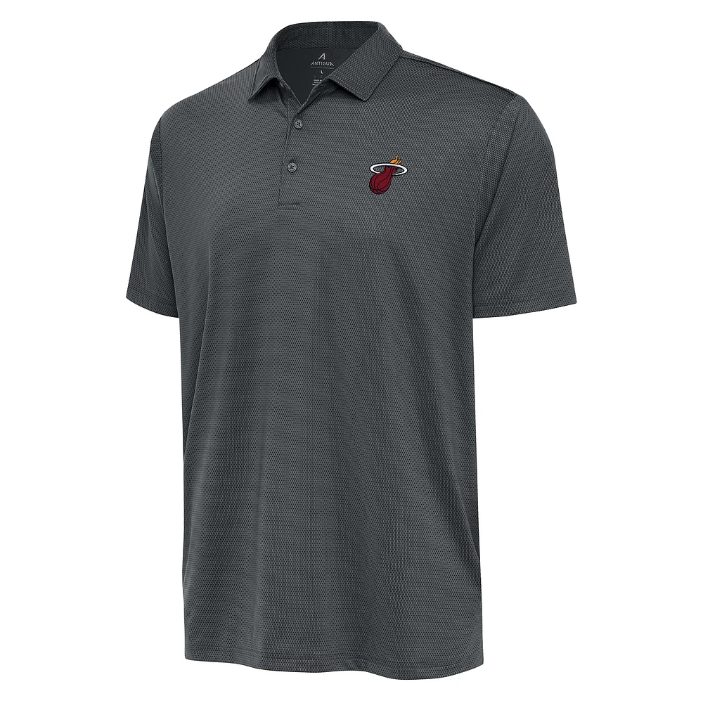 Men's Antigua Pewter Miami Heat Big & Tall Ellipse Polo